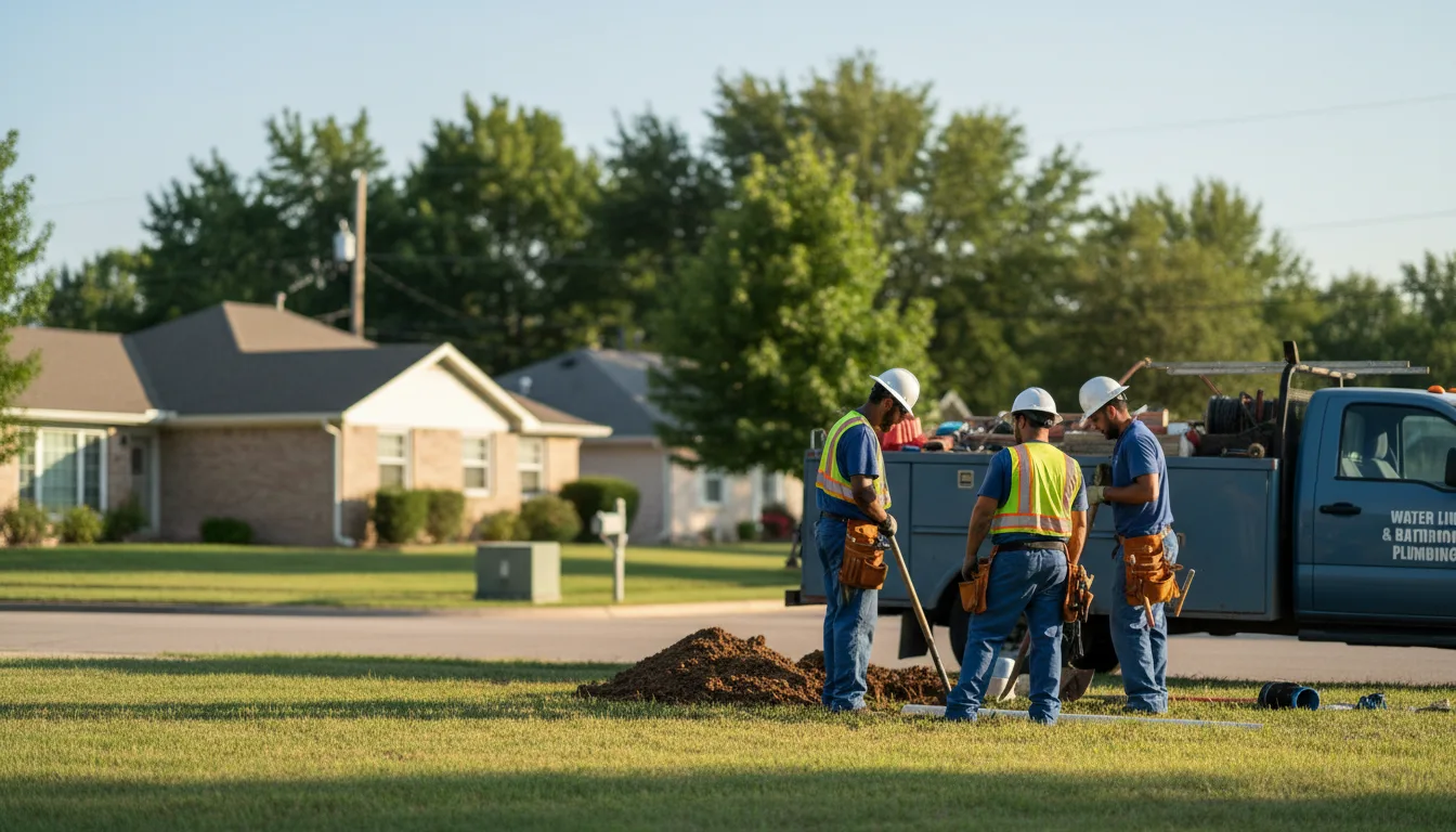 Residential water line and bathroom plumbing service in Stuart, IA